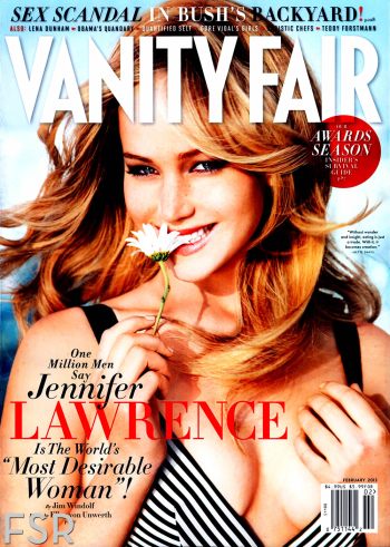 Cover Jennifer Lawrence by Ellen von Unwerth for Vanity Fair US February 2013