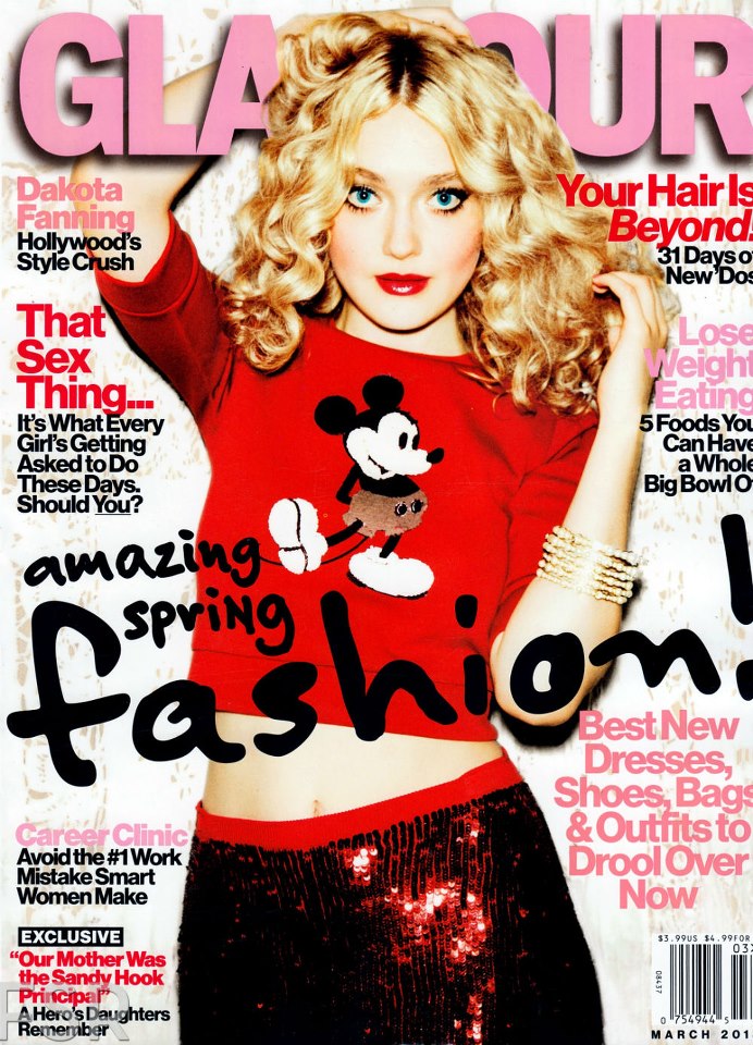 Dakota Fanning covers the March edition of American Glamour magazine